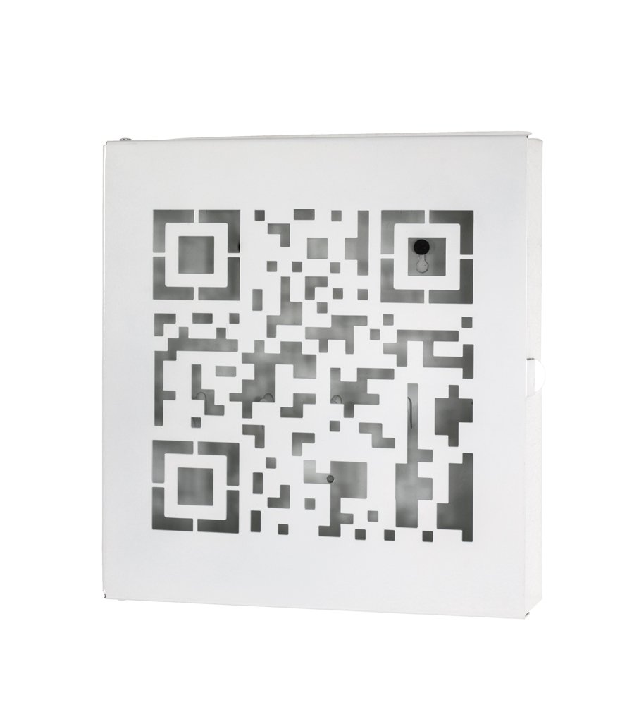 HAKU Key Box White, Metal - Dim.: W 22 cm X H 24 cm X D 5 cm, Style: Modern