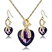 Long Way® Austrian Crystal Fashion Heart Jewelry Sets Necklace Earrings Wedding Party Accessories