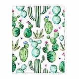 QH Printed Hand Painted Watercolor Cactus Throw Blanket Cute Blanket for Bed Kid's Room Couch Sofa Lightweight 58x80 Inch for Boys Girls and Women Men All Season
