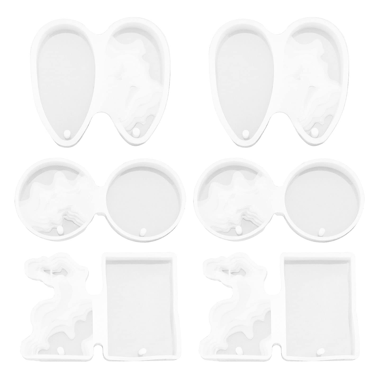 EMSea 6PCS Island Silicone Moulds Ocean Themed Casting Moulds with Rope Hole Design for DIY Making Pendant Necklace Jewelry Home Decoration Crafts