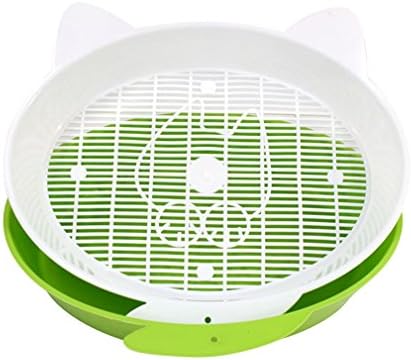 Sroute Sifting Cat Pan Litter Box with Frame Easy to Clean Odor Free Stain Resistant,Suitable for Small Cats and Small Animals (Green)