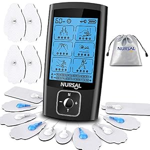NURSAL Dual Channel EMS TENS Unit 24 Modes Muscle Stimulator for Pain Relief & Muscle Strength with 14 Pads…