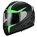 TRIANGLE Full Face Dual Visor Matte Black Street Bike Motorcycle Helmet