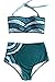Cupshe Fashion Women’s Hot Seascape Painting Halter Bikini Set Beach Swimwear Bathing Suit (M)