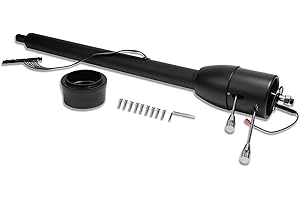 Natural Stainless Steering Column Tilt Floor Shift Manual Transmission With 9 Holes Wheel Adapter No Key,Compatible With GM 1