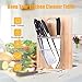Steel Space Universal Knife Block, Stainless Steel Knife Draining Rack, Kitchen Knife Organizer with Cutting Board Holder