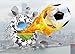 ORDERIN Cute 3d Mural Fire Football Removable Wall Stickers for Kids Children Room Home Wall Decor