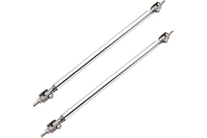ILOVO 2PCS Adjustable Front Bumper Lip Splitter Strut Rod Tie Support Bars Replacement fit for Universal 7.87” (Silver)
