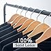 StorageWorks 20-Pack Solid Wood Coat Hangers, Wooden Clothes Hangers, Natural Finish