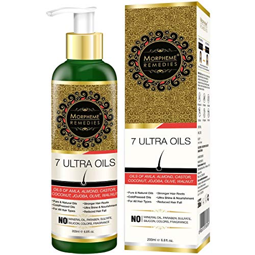 Morpheme 7 Ultra Hair Oils - (Almond, Castor, Jojoba, Coconut, Olive, Walnut, Amla Oils) 200 ml