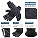 ThunderCloud Women's Winter Waterproof Touchscreen Ski Gloves,Black,M