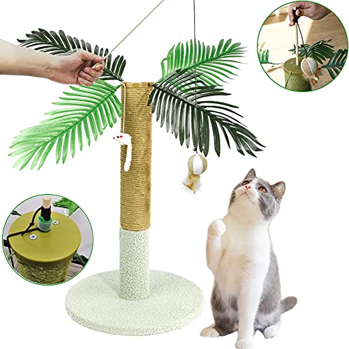 PGFUN Palm Tree Cat Scratching Post for Indoor Cats 2 in 1 Natural