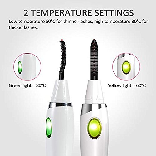 Heated Eyelash Curler with Comb Design Rechargeable, Electric Eyelash