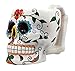 Atlantic Collectibles White Day of The Dead Love Locked Sugar Skull Mug In Bright Vivid Colors Drink Coffee Cup Ceramic 4.5