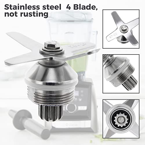 4Knife Blender Wet Blade Assembly with Retainer Nut, Drive Socket