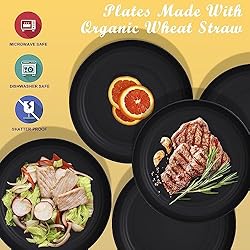 Wrova Wheat Straw Plates - 8 Inch Unbreakable