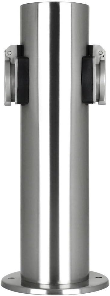 Grafner® Edelstahl Gartensteckdose Steckdosensäule Energiesäule mit 2 x Steckdosen