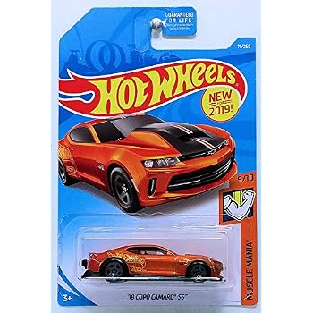 Hot Wheels 2017 '67 Camaro Fifty - Red With Orange Flames, 1:64 Scale Diecast Car #313/365 - View #3