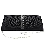 Greatsum Ladies' Designer Pleated Satin Evening Bags for Women Formal Clutch Purse Stone Evening Handbag
