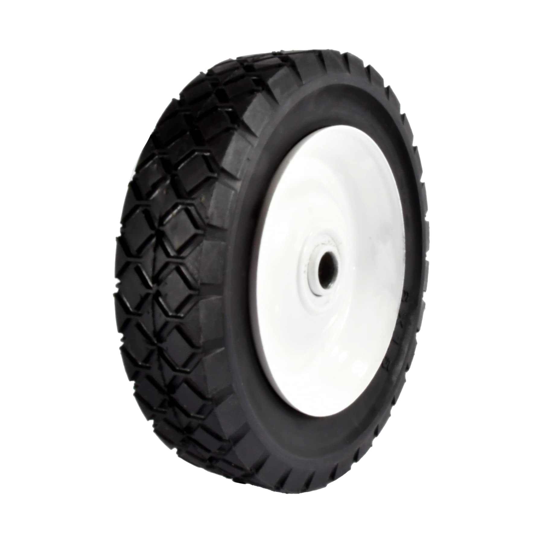 MaxPower 335160 6 Inch x 1.50 Inch Steel Wheel with 1/2 Inch Bore 1-3/8 Inch Offset and Diamond Tread, 6 inch, Black
