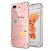 KIOMY for iPhone 7 Plus Crystal Clear with Design Cute & Funny Outer Space Galaxy Pattern Protective Case