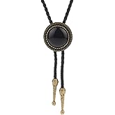 GelConnie Bolo Tie for Men Women Rodeo Cowboy Leather Necktie Turquoise Native American Western Necklace Cowgirl Costume