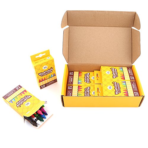 Bulk Buy: Jar Melo Washable Crayons 12 Colors- 8 Packs; Durable Crayons; Non Toxic; Art Tools