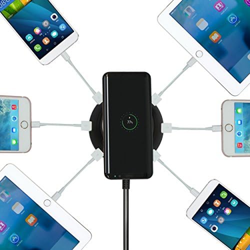 Wireless Charger RNAi Wireless Charging Dock with 6- Port USB Multi Function for Samsung Galaxy S8 S8PlusS7 S7EdgeS6 Edge Note 8 Note 5 and Most 5V USB Devices (Black)