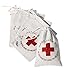 Ling’s moment 10pcs 4x6 inches In Sickness and In Health Hangover Kit Bags with GLITTER RED CROSS Bachelorette Party Gift Bags Recovery Kit Favor Bag Wedding Welcome Bag Cotton Muslin Drawstring Bag