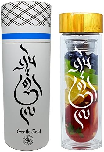 NALU TIBET -Gentle Soul- LIMITED EDITION Tea Infuser Tumbler, Fruit Infusion Glass Bottle & Coffee Brewer with Filter 15.8oz