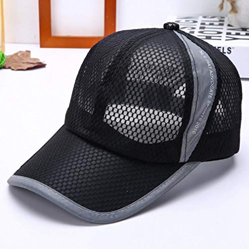 Voberry Men and Women Snapback Baseball Cap Outdoor Sports Mesh Hat (Black 1)