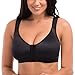 DELIMIRA Women's Full Coverage Front Closure Wire Free Back Support Posture Bra Black 46C