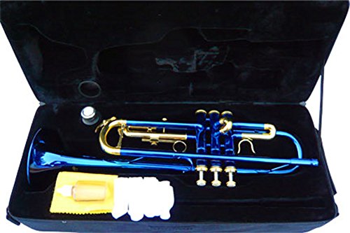 New Blue Concert Band Trumpet w/case-Approved+Warranty