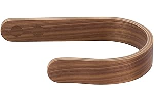 2 x Waveply Wood Curtain Holdbacks Plywood Drapery U Shaped Hook Tiebacks for Wall (Walnut)