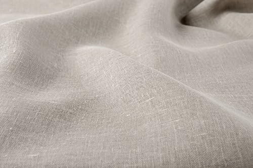 Gauze type 100% LINEN FABRIC BY THE METRE - Grey (not dyed) - Width 150 cm (59") - 110 GSM - Lightweight transparent/sheer textile