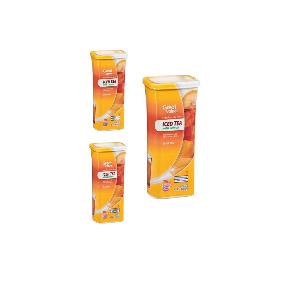Great Value Iced Tea with Peach Drink Mix, 1.5 Oz 6