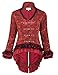 Women's Victorian Steampunk Corset Blazer Jacket for Wedding Red Size L