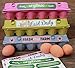Egg Cartons for a Dozen Eggs (12 Pack) made from Recycled Pulp with BONUS Egg Carton Labels (Variety Pack)