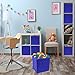 Sorbus Foldable Storage Cubes - 6 Fabric Baskets for Organizing Pantry, Closet, Shelf, Nursery, Playroom, Toy Box, Cubby -11 Inch Dual Handle Collapsible Closet Organizers and Storage Bins -Royal Blue