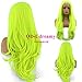 QD-Udreamy Neon Yellow Natural Wavy Lace Front Wigs Natural Looking Wig Replacement Wig Synthetic Hair Wigs for Women