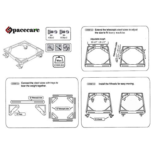 SPACECARE Telescopic Furniture Dolly Roller with Swivel Locking Casters - Thumbnail 7
