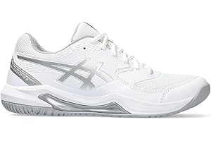 ASICS Women's Gel-Dedicate 8 Tennis Shoes, 9, White/Pure Silver