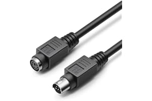 Ficadi 3 Ft Mini Din 6 Pin Male to Female PS/2 PS2 Extension Cable for Keyboard,Mouse,KVM & More