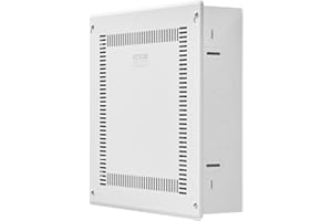 VEVOR Structured Media Enclosure, 14-Inch, Recessed in-Wall Media Box with Cover, Wall-Mount Cable Management Box Kit, Structured Wiring Multi-Media Cabinet, Cold-Rolled Steel, for TV Home Theater