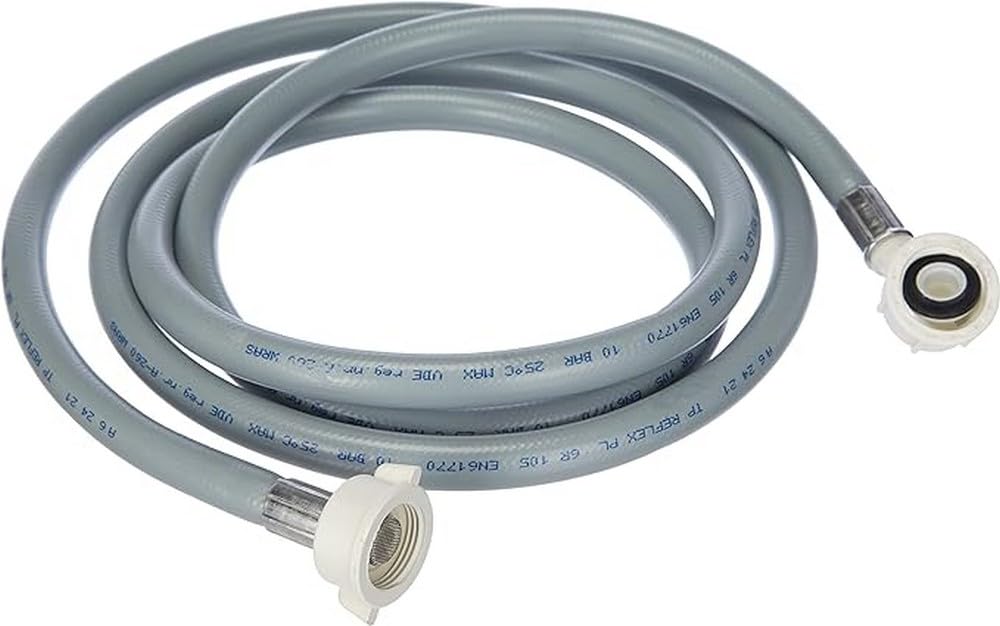 Xavax Cold Water Inlet Hose | for Washing Machine | 2.5m | 3/4" Union Nut Straight | 3/4" Union Nut Angled | Screen and Rubber Seal | VDE Tested — image 1