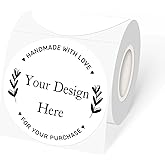 YEGAWEN 3 Inch White Round Thermal Sticker Labels, Waterproof Circle Direct Thermal Labels, Multi-Purpose Self-Adhesive Sticker Label for DIY Logo Design- 200 Sheet/Roll