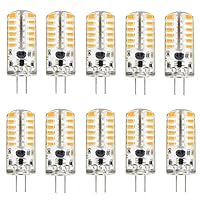 KINGSO G4 LED Bulb 10 Pack 3W Bi-Pin LED Light Bulb 48×3014 SMD 20W Halogen Bulb Equivalent Silicone Coated Shatterproof 220 Lumens 360° Beam Angle AC/DC 12V - Warm White