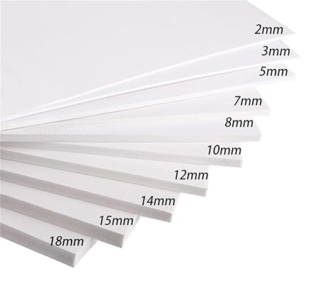 Expandiertes PVC Schaum Platte (5 Stücke) 20cm × 30cm 30cm × 40cm Stärke 2-18mm glattes Ende weiß für Handwerks-Modell zeigt 