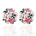 Ownsig Lady Charming Bloomy Four Leaf Clover Flowers Rhinestone Ear Stud Earrings Multicolor primary