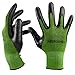 Bamboo Gardening Gloves - Ultra Grip, Nitrile Protective Coating Against Cuts Barehand Work Glove for Gardening, Fishing, Clamming, Restoration Work Thin Safety (Large)